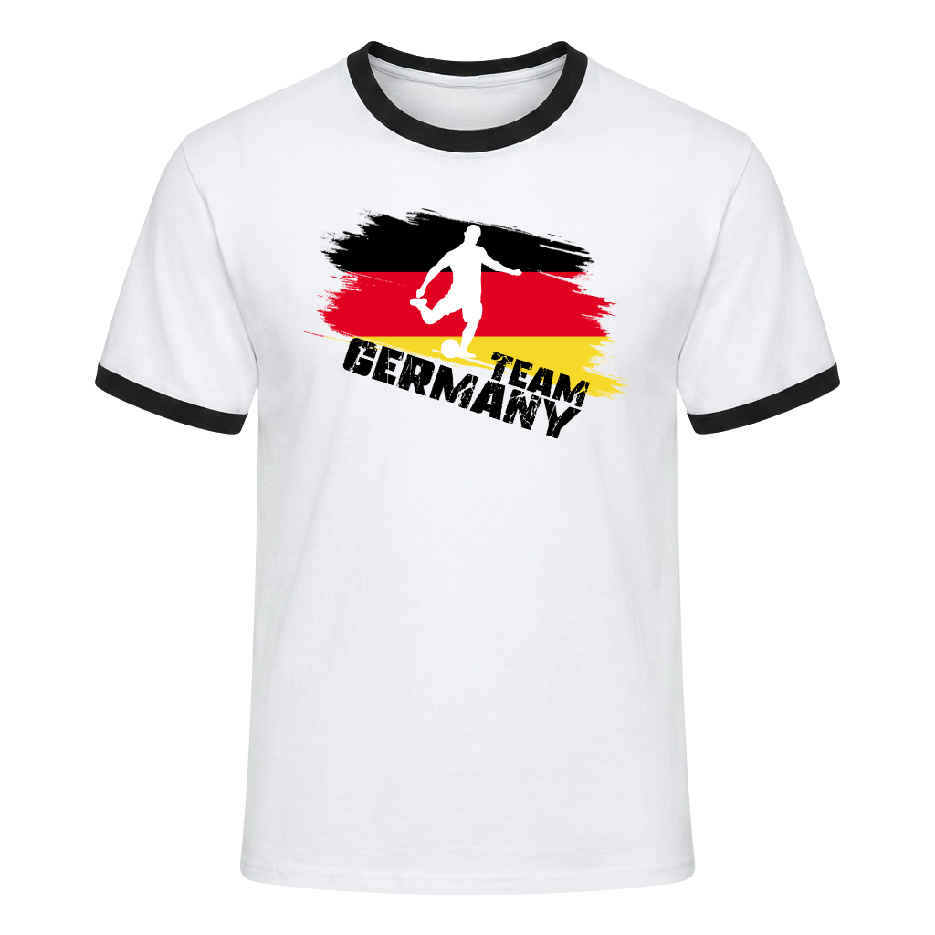 TEAM DEUTSCHLAND Retro Ringer T-Shirt White-Black Edition