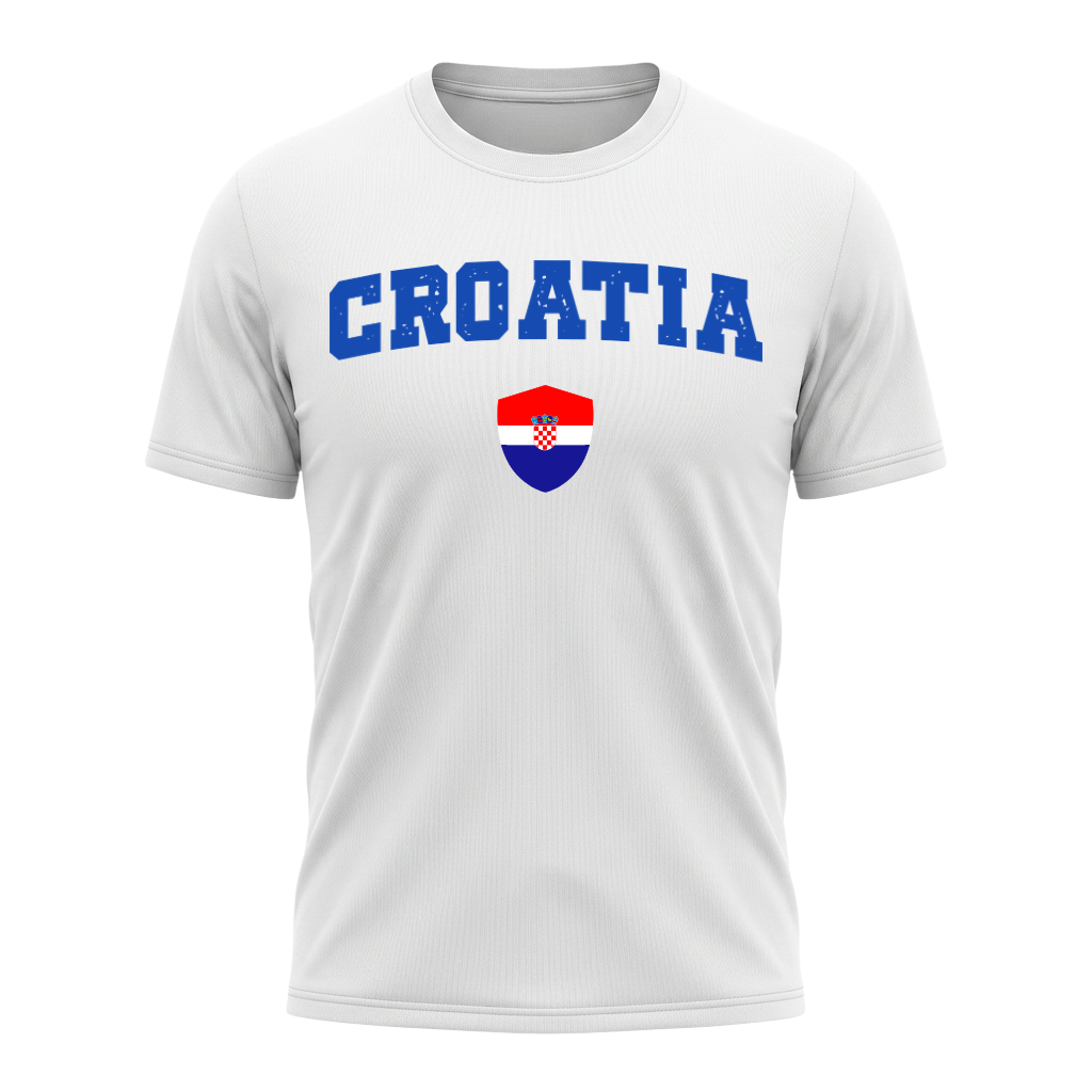 CROATIA Nation Active Performance Sportshirt White Edition
