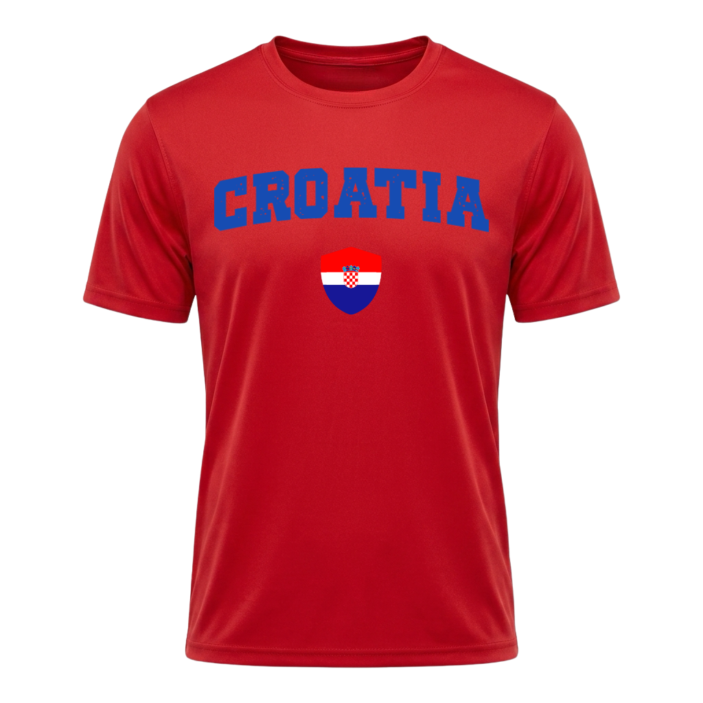 CROATIA Nation Active Performance Sportshirt Red Edition