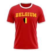 BELGIUM Retro Ringer Nation T-Shirt Red-White Edition