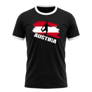 TEAM AUSTRIA Retro Ringer T-Shirt Black-White Edition