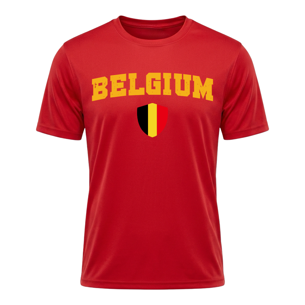 BELGIUM Nation Active Performance Sportshirt Red Edition