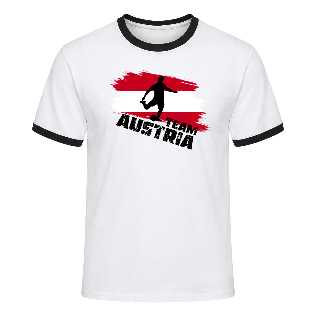 TEAM AUSTRIA Retro Ringer T-Shirt White-Black Edition