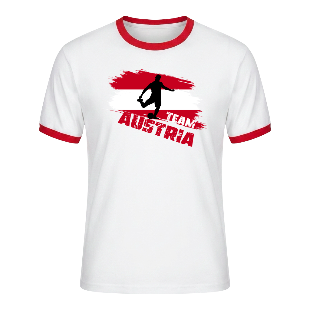 TEAM AUSTRIA Retro Ringer T-Shirt White-Red Edition