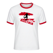 TEAM AUSTRIA Retro Ringer T-Shirt White-Red Edition