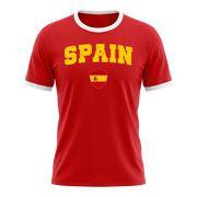 SPAIN Retro Ringer Nation T-Shirt Red-White Edition