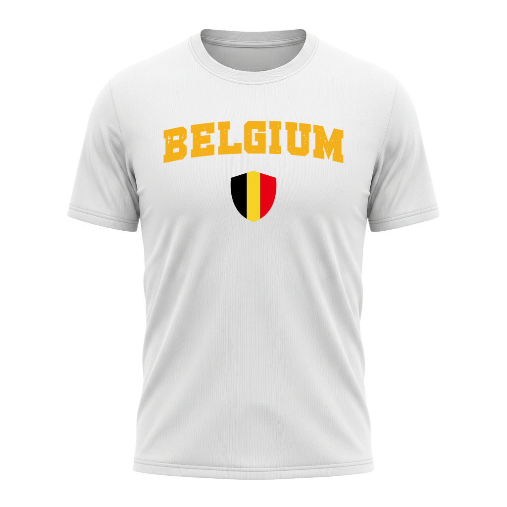 BELGIUM Nation Active Performance Sportshirt White Edition