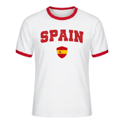 SPAIN Retro Ringer Nation T-Shirt White-Red Edition