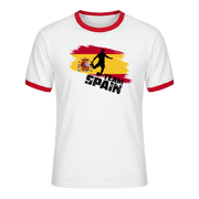 TEAM SPAIN Retro Ringer T-Shirt White-Red Edition