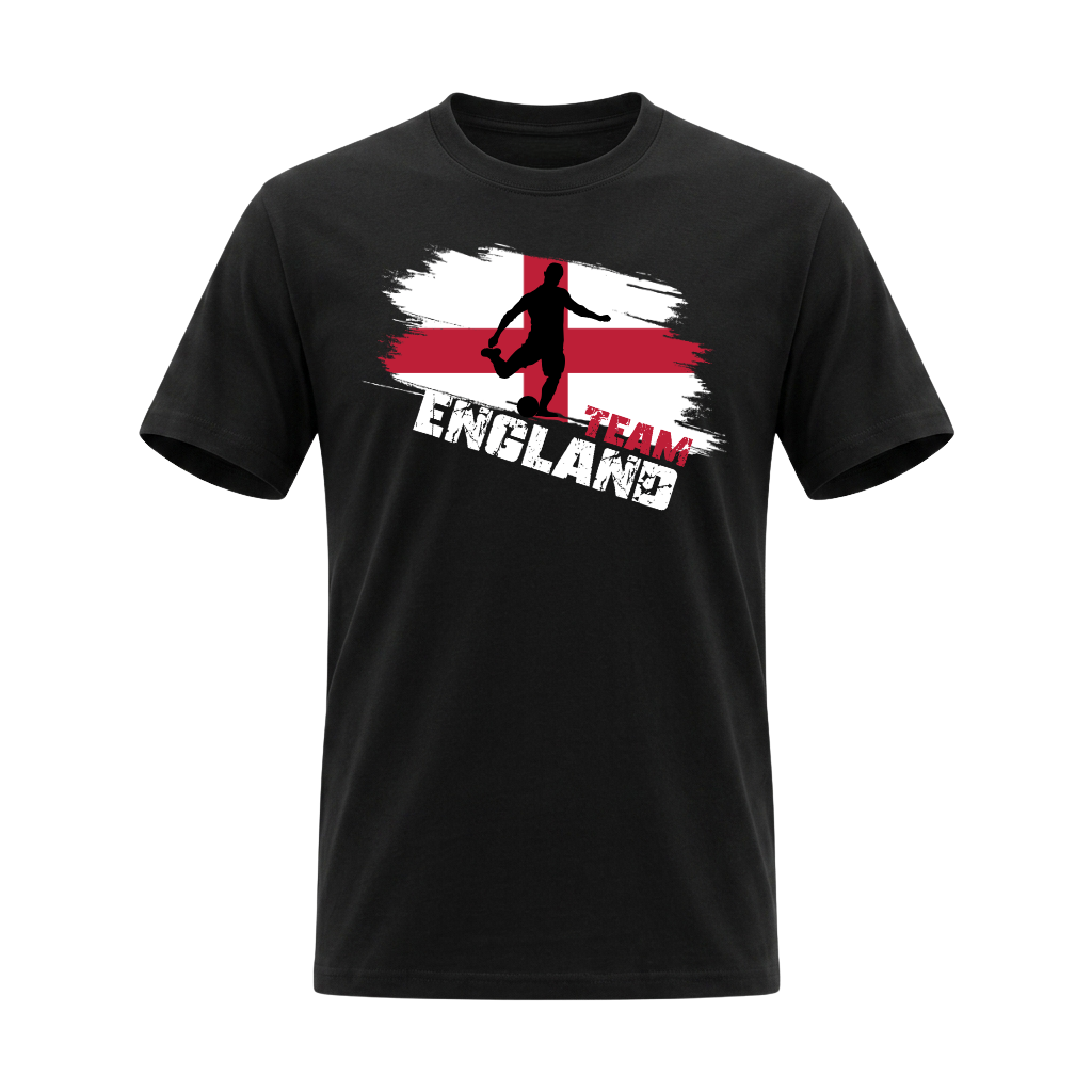 TEAM ENGLAND – Premium Fußball Fan T-Shirt – Black Edition