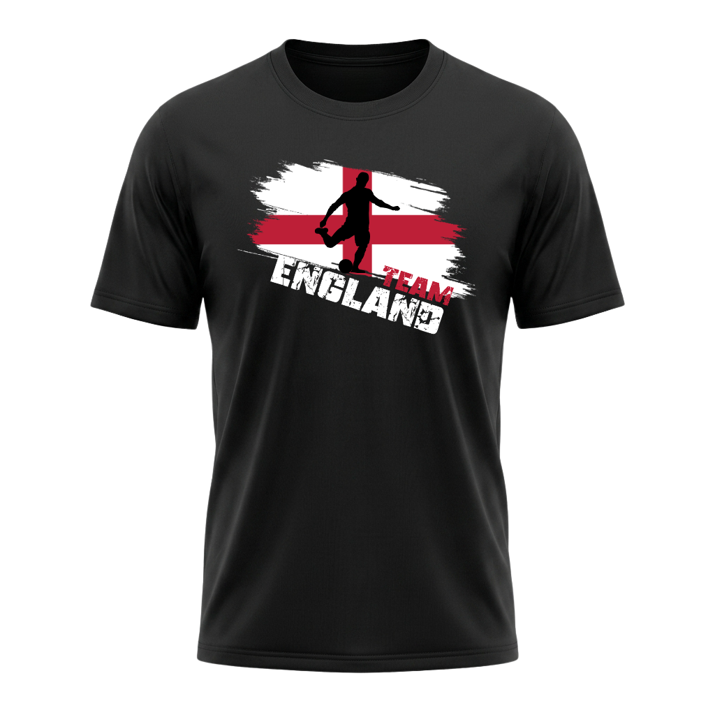TEAM ENGLAND – Active Performance Sportshirt – Black Edition