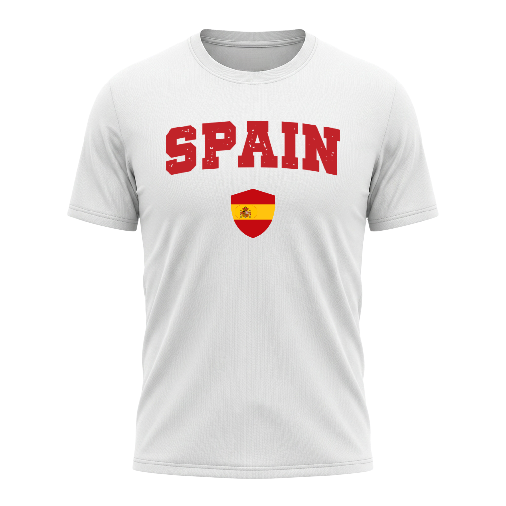 SPAIN Nation Active Performance Sportshirt White Edition