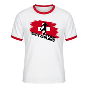 TEAM SWITZERLAND Retro Ringer T-Shirt White-Red Edition