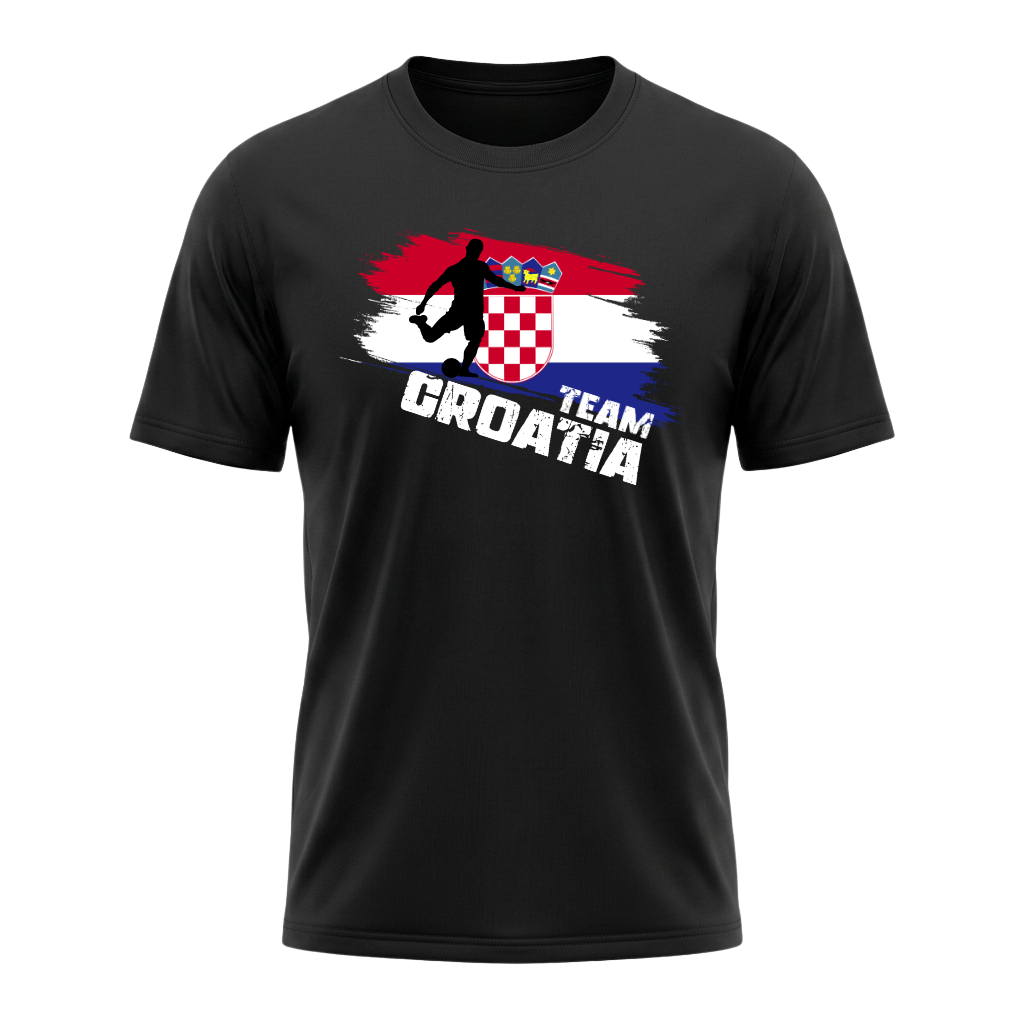 TEAM CROATIA – Active Performance Sportshirt – Black Edition
