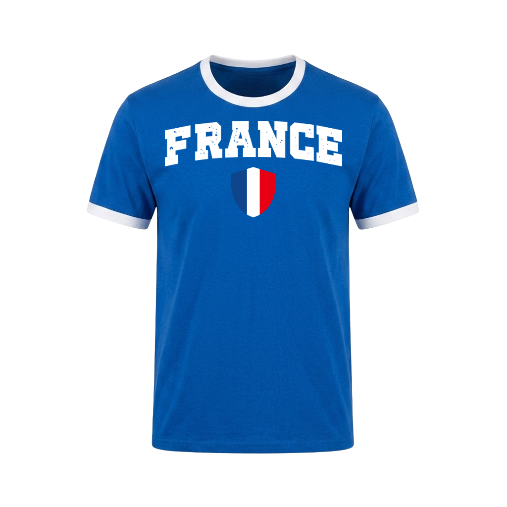 FRANCE Retro Ringer Nation T-Shirt Blue-White Edition