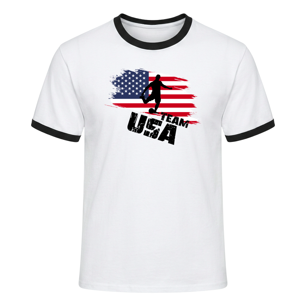 TEAM USA Retro Ringer T-Shirt White-Black Edition