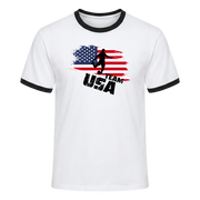 TEAM USA Retro Ringer T-Shirt White-Black Edition