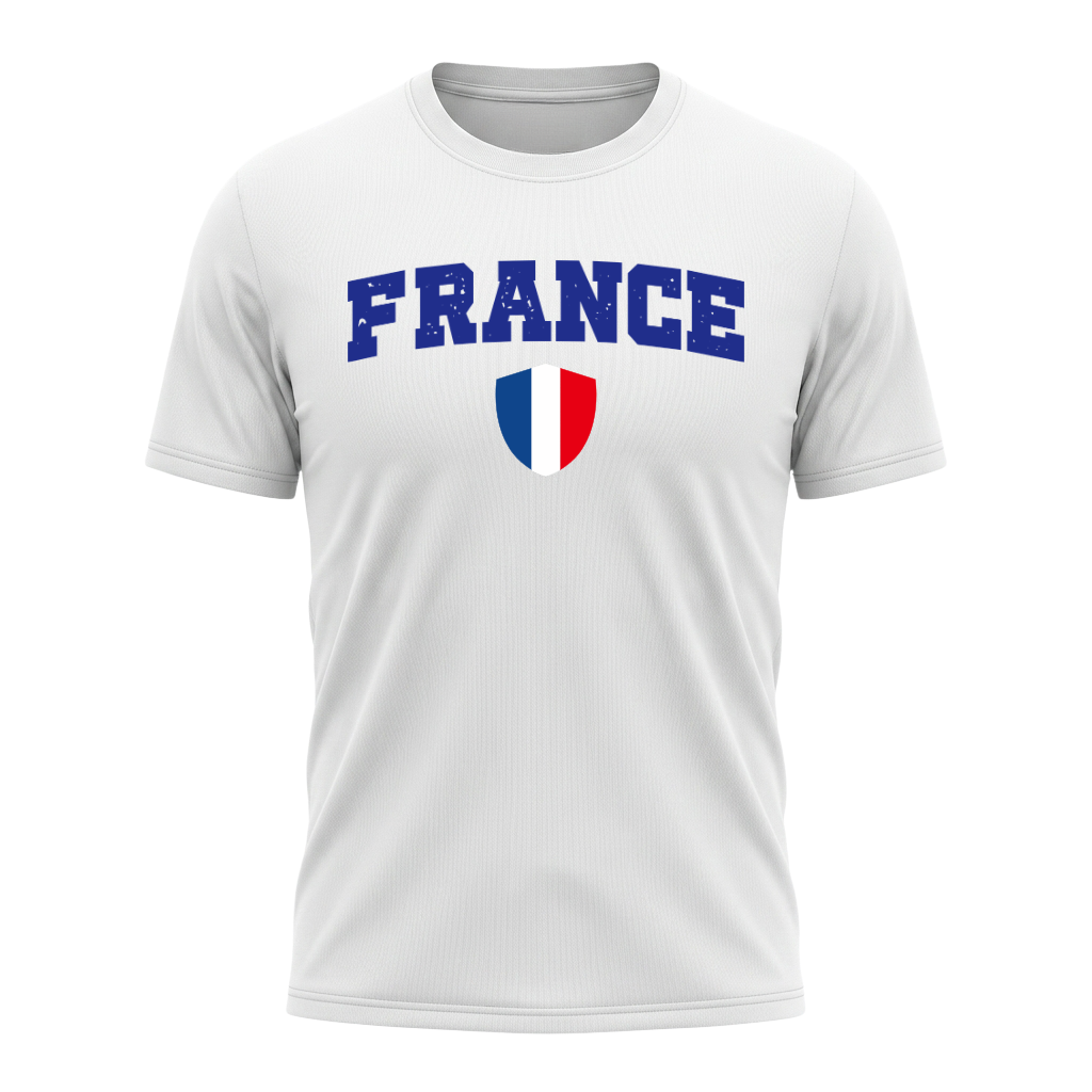FRANCE Nation Active Performance Sportshirt White Edition