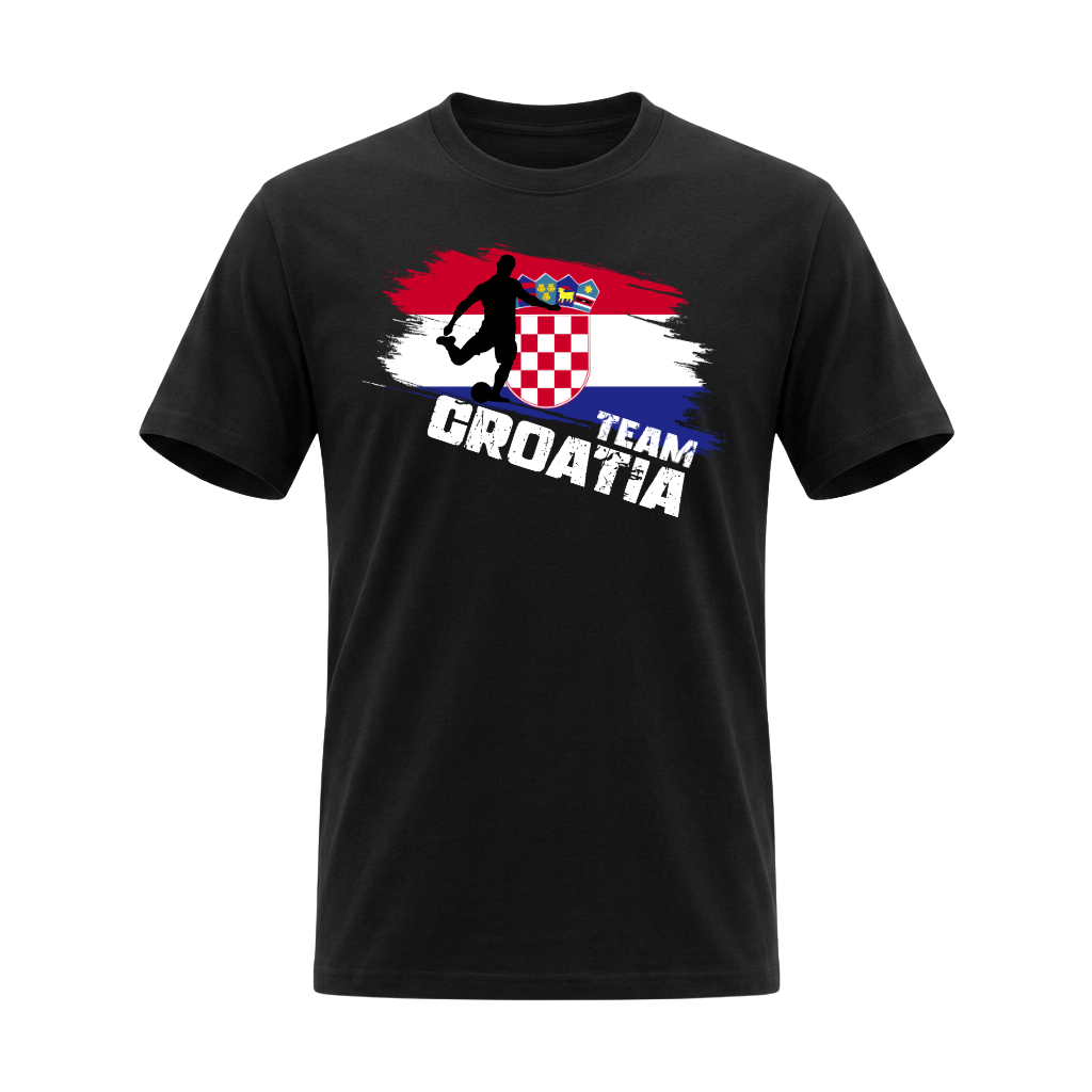 TEAM CROATIA – Premium Fußball Fan T-Shirt – Black Edition