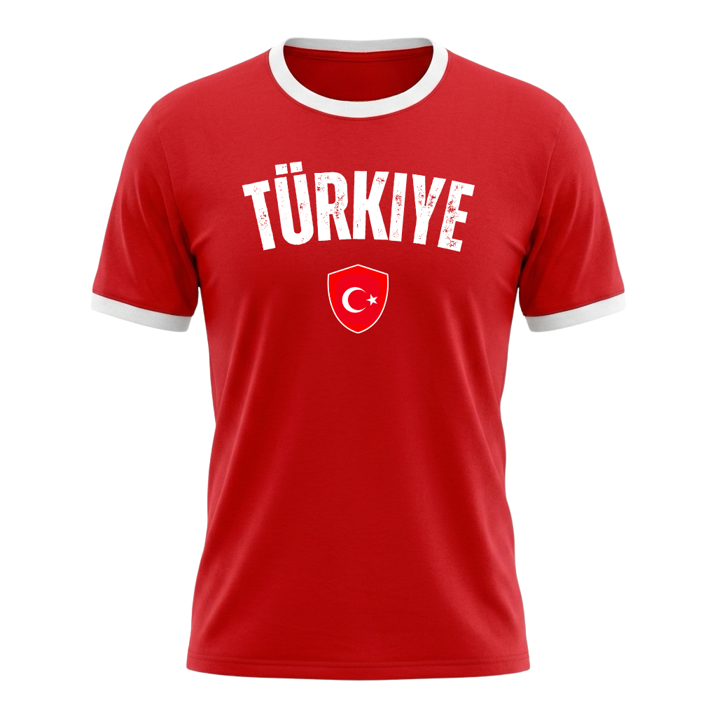 TÜRKIYE Retro Ringer Nation T-Shirt Red-White Edition