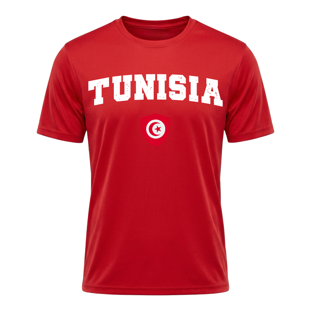 TUNESIA Nation Active Performance Sportshirt Red Edition
