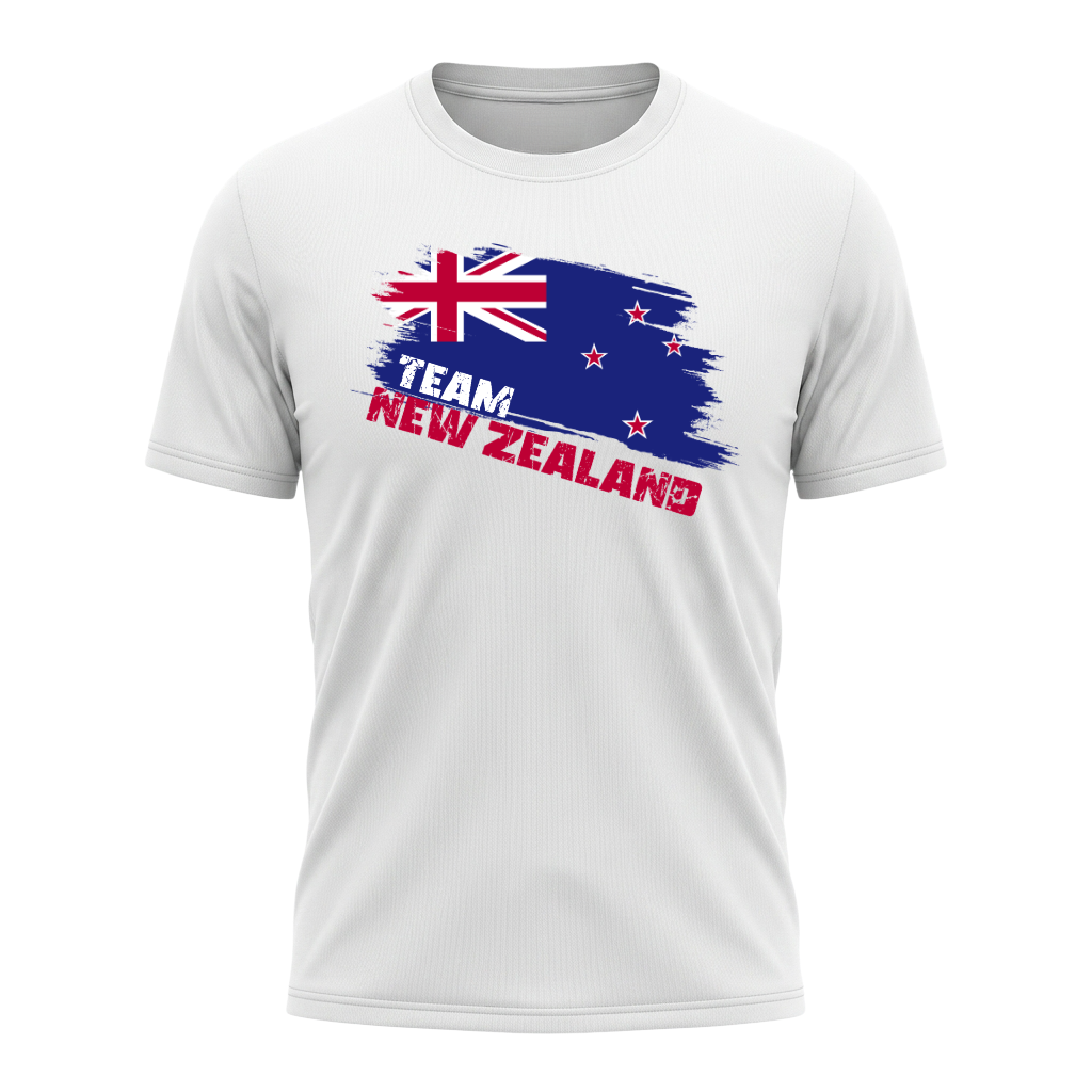 TEAM NEW ZEALAND – Active Performance Sportshirt – White Edition