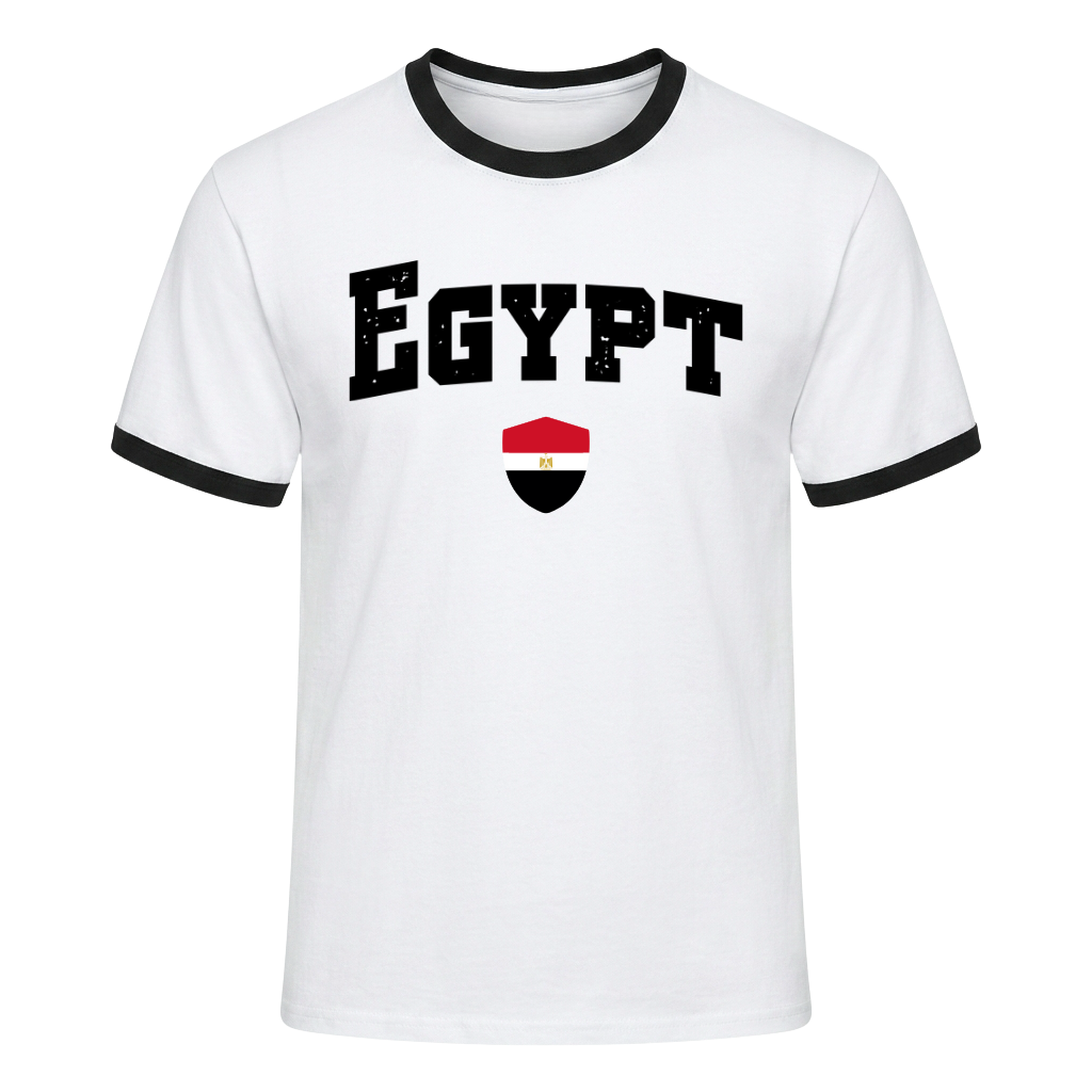 EGYPT Retro Ringer Nation T-Shirt White-Black Edition