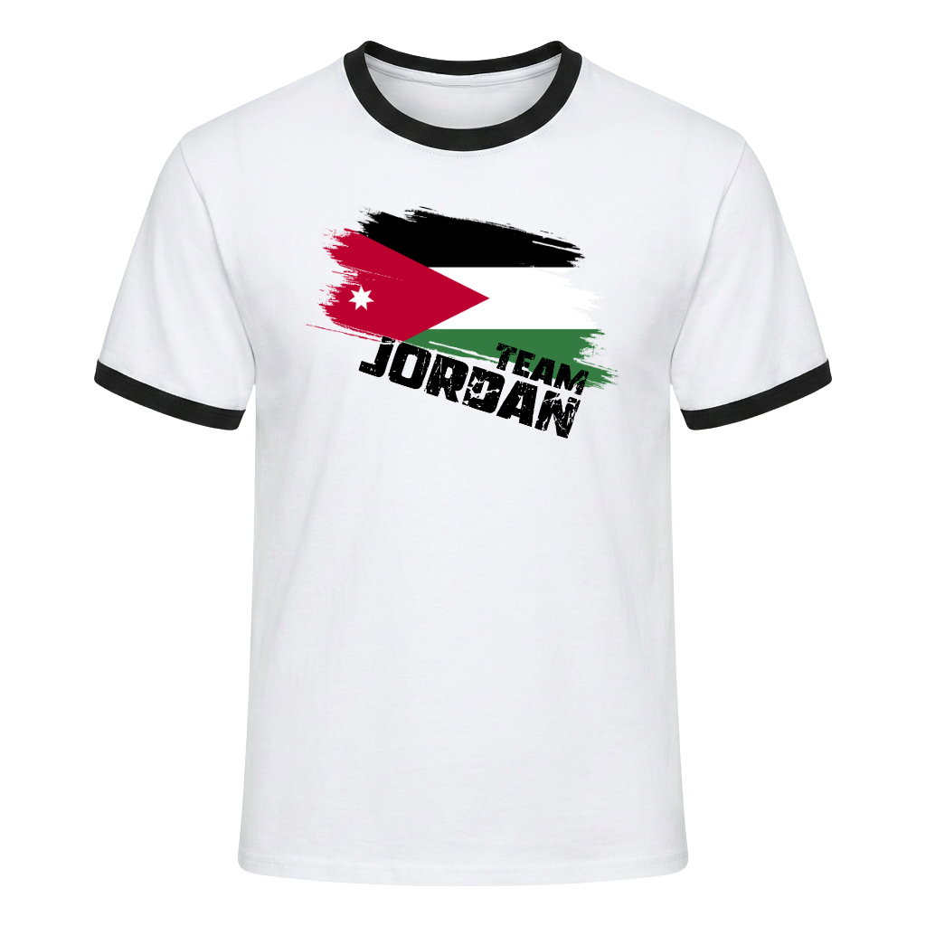TEAM JORDAN Retro Ringer T-Shirt White-Black Edition