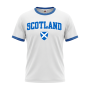 SCOTLAND Retro Ringer Nation T-Shirt White-Blue Edition