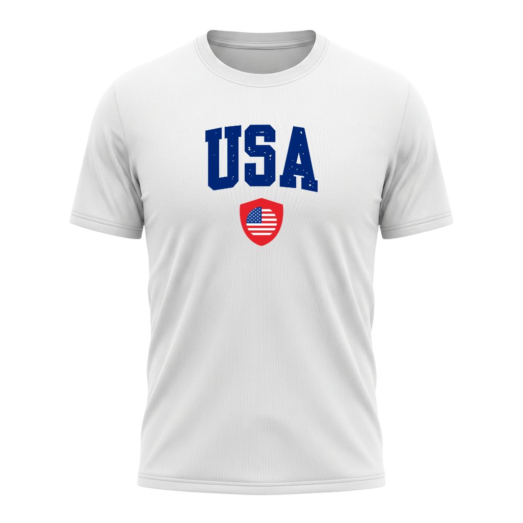 USA Nation Active Performance Sportshirt White Edition