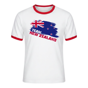 TEAM NEW ZEALAND Retro Ringer T-Shirt White-Red Edition