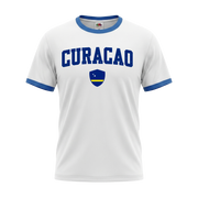 CURACAO Retro Ringer Nation T-Shirt White-Blue Edition