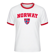 NORWAY Retro Ringer Nation T-Shirt White-Red Edition