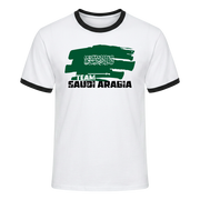 TEAM SAUDI ARABIA Retro Ringer T-Shirt White-Black Edition