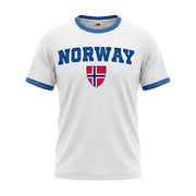 NORWAY Retro Ringer Nation T-Shirt White-Blue Edition