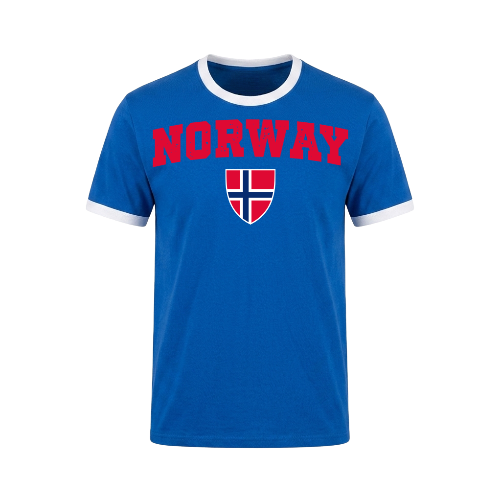 NORWAY Retro Ringer Nation T-Shirt Blue-White Edition