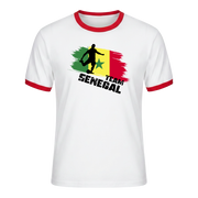 TEAM SENEGAL Retro Ringer T-Shirt White-Red Edition