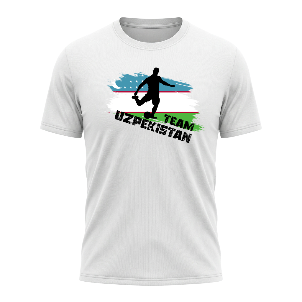 TEAM UZPEKISTAN – Active Performance Sportshirt – White Edition