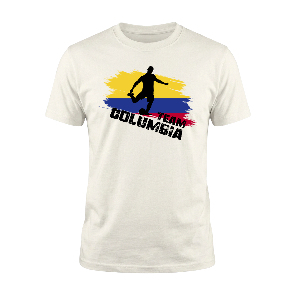 TEAM COLUMBIA – Premium Fußball Fan T-Shirt – White Edition