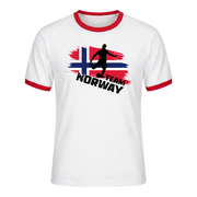 TEAM NORWAY Retro Ringer T-Shirt White-Red Edition
