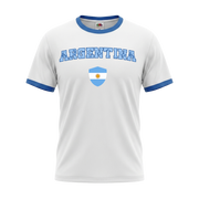 ARGENTINA Retro Ringer Nation T-Shirt White-Blue Edition