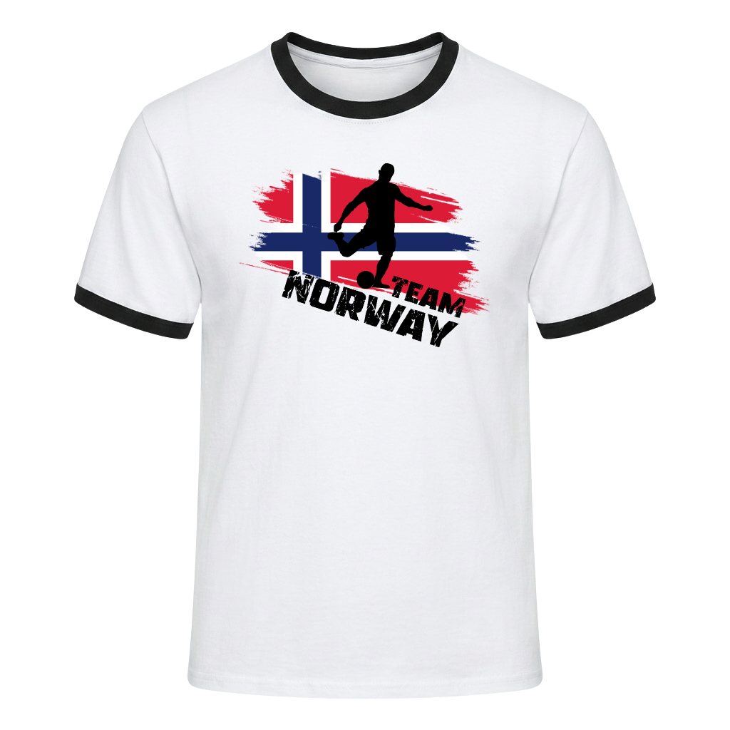 TEAM NORWAY Retro Ringer T-Shirt White-Black Edition