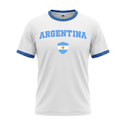 ARGENTINA Retro-Ringer Nation T-Shirt White-Blue Edition