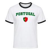 PORTUGAL Retro Ringer Nation T-Shirt Black-White Edition
