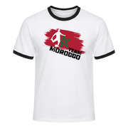 TEAM MOROCCO Retro Ringer T-Shirt White-Black Edition