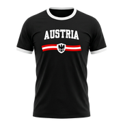 AUSTRIA Retro Ringer Nation T-Shirt Black-White Edition