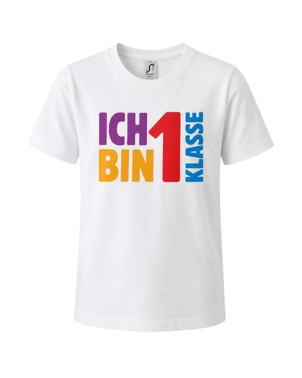 Kinder T-Shirt "ICH BIN 1. KLASSE" – Perfekt zur Einschulung | Jungen & Mädchen (Zahl Rot)
