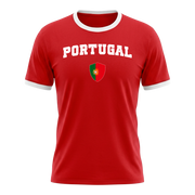 PORTUGAL Retro Ringer Nation T-Shirt Red-White Edition
