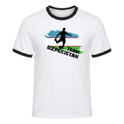 TEAM UZPEKISTAN Retro Ringer T-Shirt White-Black Edition
