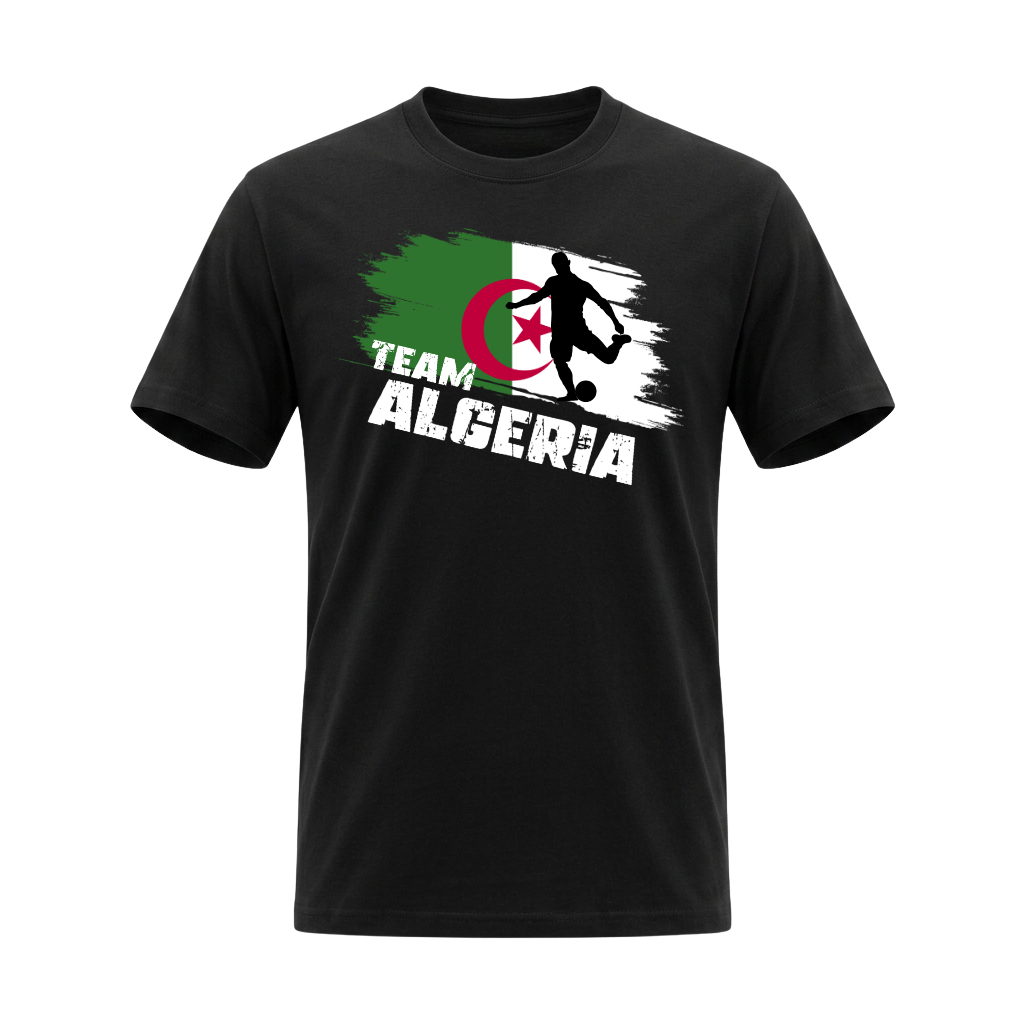 TEAM ALGERIA – Premium Fußball Fan T-Shirt – Black Edition